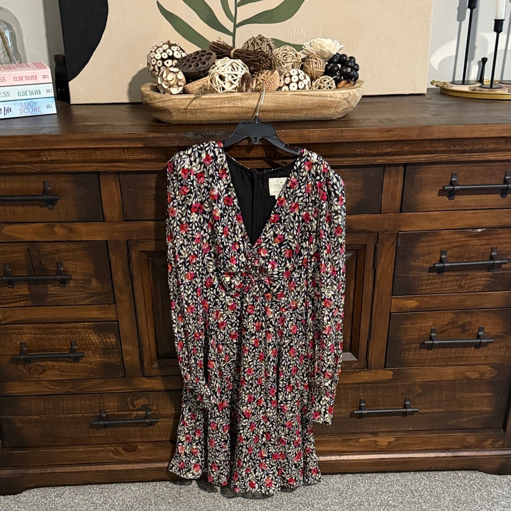 Kate Spade Black and Red Floral Dress